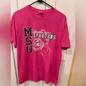 Pink Michigan State T-Shirt, Med, New